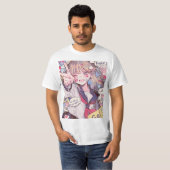 Aanmoediging Anime Schoolgirl Art Print T-shirt (Voorkant volledig)