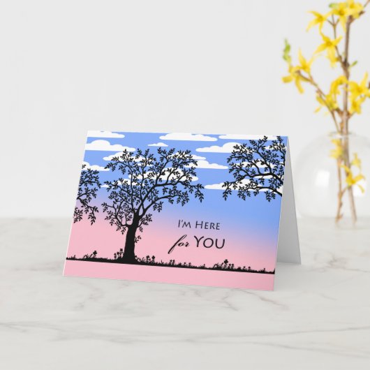 Aanmoediging, ben ik hier voor u, het Silhouet van Kaart (Gele Bloem)