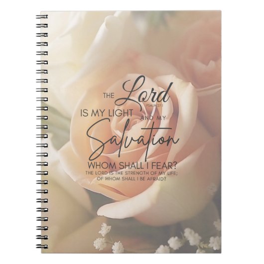 Aanmoediging Bijbel Verse Psalm 27:1 Notitieboek (Voorkant)