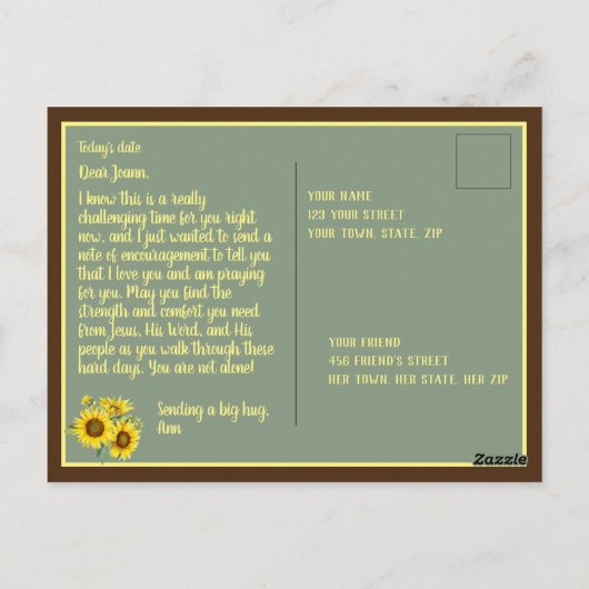  aanmoediging Bijbelvers Briefkaart (Achterkant)