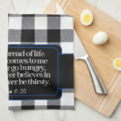 Aanmoediging Bijbelvers, zwart en wit geplakt Theedoek (Quarter Fold)