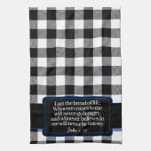 Aanmoediging Bijbelvers, zwart en wit geplakt Theedoek (Verticaal)