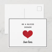 Aanmoediging bloeddonoren - Briefkaart (Voorkant / Achterkant)