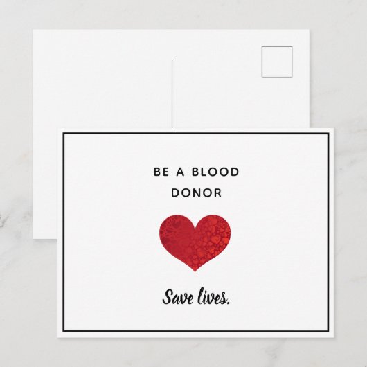 Aanmoediging bloeddonoren - Briefkaart (Voorkant / Achterkant)