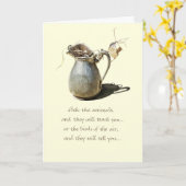 Aanmoediging/de Waterkruik van het Winterkoninkje Kaart (Gele Bloem)