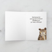 Aanmoediging Denken aan U Moeilijke Tijden Uil Kaart (Binnen)