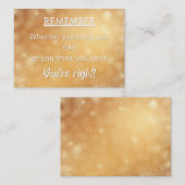 Aanmoediging denkende notitiekaart notitiekaartje (Voorkant / Achterkant)