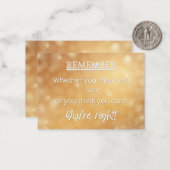 Aanmoediging denkende notitiekaart notitiekaartje (Voorkant / Achterkant in situ)