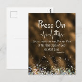 Aanmoediging: Druk op met KJV Bijbel Verse Briefkaart (Voorkant / Achterkant)