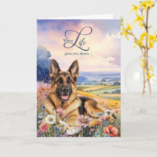 Aanmoediging Duitse Herdershond Bloemenweide Kaart