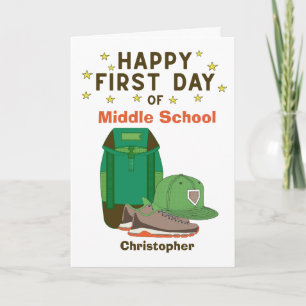 Aanmoediging Eerste Dag Middelbare School Kaart