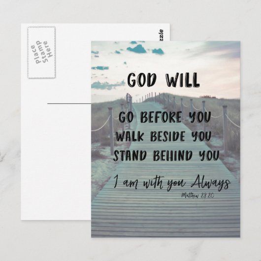 Aanmoediging en Comfort Bijbel Verse met Quote Briefkaart (Voorkant / Achterkant)