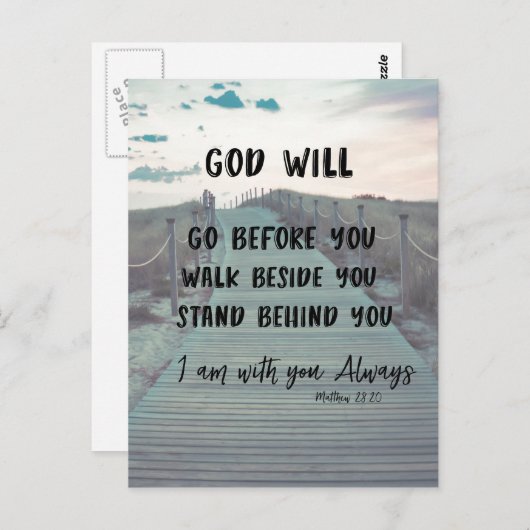 Aanmoediging en Comfort Bijbel Verse met Quote Briefkaart (Voorkant / Achterkant)