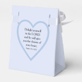 Aanmoediging en gebruik van lichtblauwe Bijbelverg Bedankdoosjes (Achterkant)