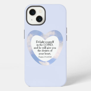 Aanmoediging en gebruik van lichtblauwe Bijbelverg iPhone 13 Hoesje