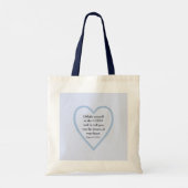 Aanmoediging en gebruik van lichtblauwe Bijbelverg Tote Bag (Achterkant)