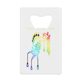 Aanmoediging en prestatie creditkaart flessenopener