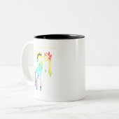 Aanmoediging en prestatie tweekleurige koffiemok (Voorkant links)