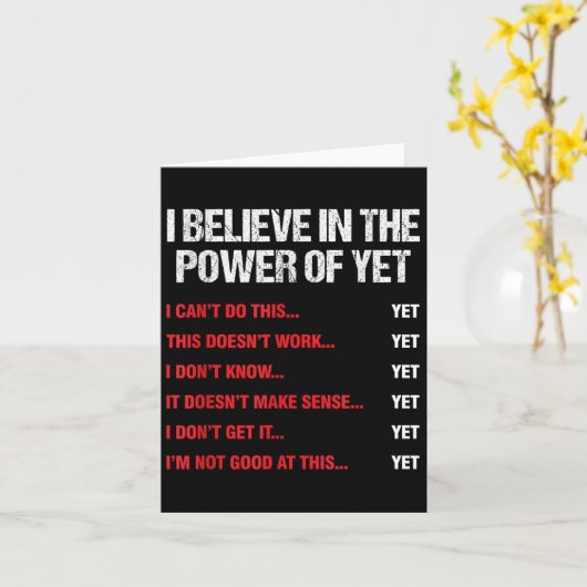 Aanmoediging gelooft in de kracht van motivatie kaart (Gele Bloem)