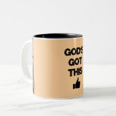 Aanmoediging: God heeft dit Tweekleurige Koffiemok (Voorkant links)