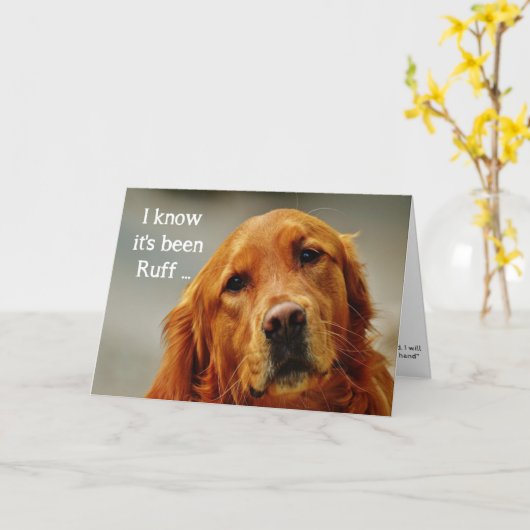 Aanmoediging/Goed Cute Golden Retriever Dog Kaart (Gele Bloem)