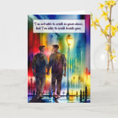 Aanmoediging homoseksuele Mannen lopen naast je re Kaart (Gele Bloem)