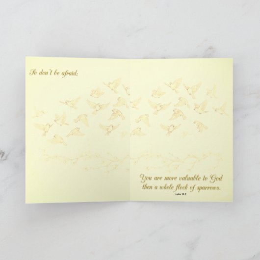 Aanmoediging Kaart - Lukas 12:7 (Binnen)