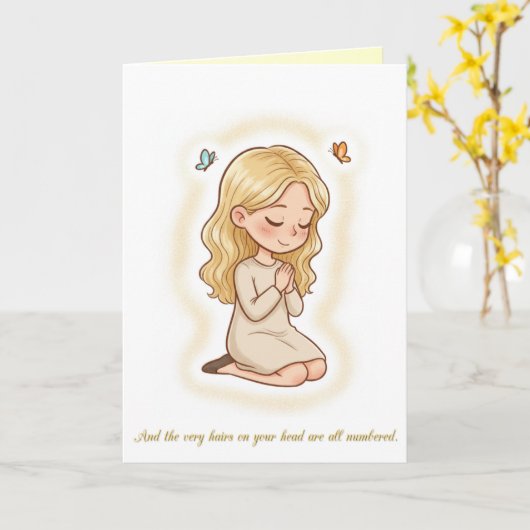 Aanmoediging Kaart - Lukas 12:7 (Gele Bloem)