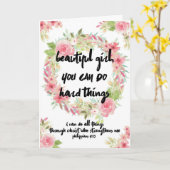 Aanmoediging Kaart Roze Rozen met Schrift (Gele Bloem)