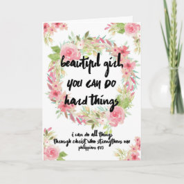 Aanmoediging Kaart Roze Rozen met Schrift