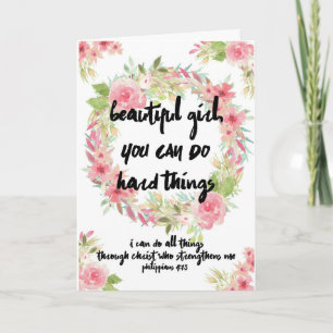 Aanmoediging Kaart Roze Rozen met Schrift