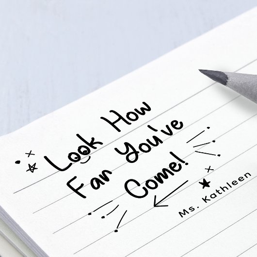 Aanmoediging Kijk hoe ver je bent gekomen leraar Rubberstempel