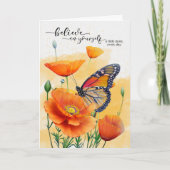 Aanmoediging Monarch Vlinder op Klaprozen Kaart (Voorkant)