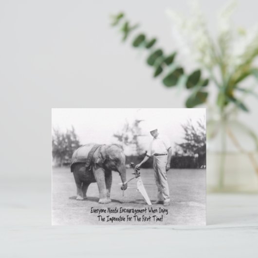 Aanmoediging - Olifanten spelen golf Briefkaart (Staand voorkant)