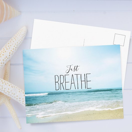 Aanmoediging om alleen maar te breken bij het stra briefkaart