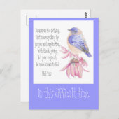 Aanmoediging Schrift Blauwvogel Tuin Vogel Briefkaart (Voorkant / Achterkant)