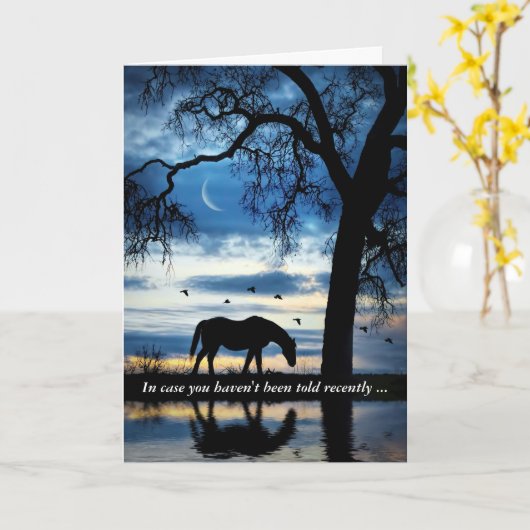 Aanmoediging tot een prachtig design met paarden e kaart (Gele Bloem)