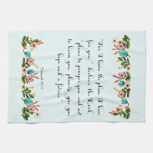 Aanmoediging van bijbelversen Art - Jeremiah 29:11 Theedoek (Horizontaal)