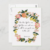 Aanmoediging van Bijbelverzen Kunst - Psalm 48:14 Briefkaart (Voorkant / Achterkant)