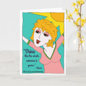 Aanmoediging van blanco Rumi-citaten Gefeliciteerd Kaart (Gele Bloem)