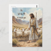 Aanmoediging van Christelijke Verse Shepherd & She Briefkaart (Voorkant / Achterkant)