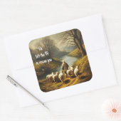 Aanmoediging van Christelijke Verse Shepherd & She Vierkante Sticker (Envelop)