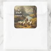 Aanmoediging van Christelijke Verse Shepherd & She Vierkante Sticker (Tas)