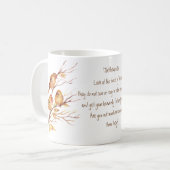 Aanmoediging van de Schrift Mattheüs 6:26, Vogels Mok (Voorkant links)