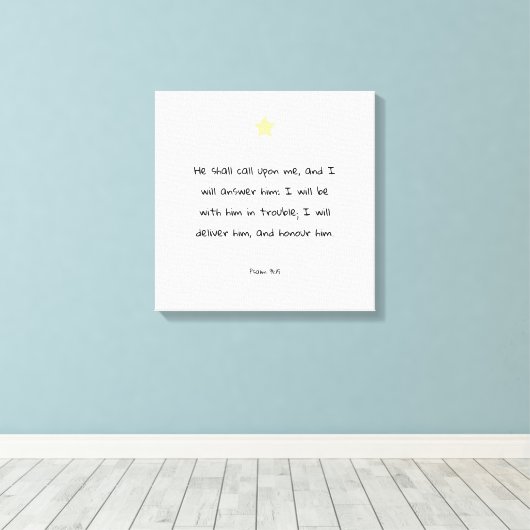 Aanmoediging van het samenvoegen van Bijbelcitaat Canvas Afdruk (Insitu (Houten vloer))