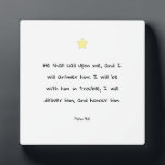 Aanmoediging van het samenvoegen van Bijbelcitaat Fotoplaat<br><div class="desc">Het stimuleren en troosten van Bijbelse verse citaat van Psalm 91:15. Een zegen en een geweldig cadeauidee voor je geliefde, vriend of familielid.</div>