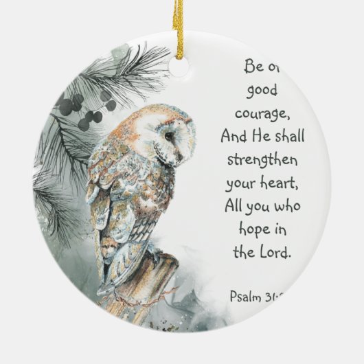 Aanmoediging van Inspirerend Bijbelscripts Keramisch Ornament (Achterkant)