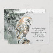 Aanmoediging van Inspirerend Bijbelscripts Owl Ca Briefkaart (Voorkant / Achterkant)