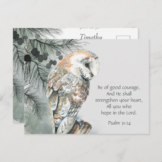 Aanmoediging van Inspirerend Bijbelscripts Owl Ca Briefkaart (Voorkant / Achterkant)