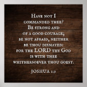 Aanmoediging van Jozua 1:9 King James Bijbelvers Poster (Voorkant)